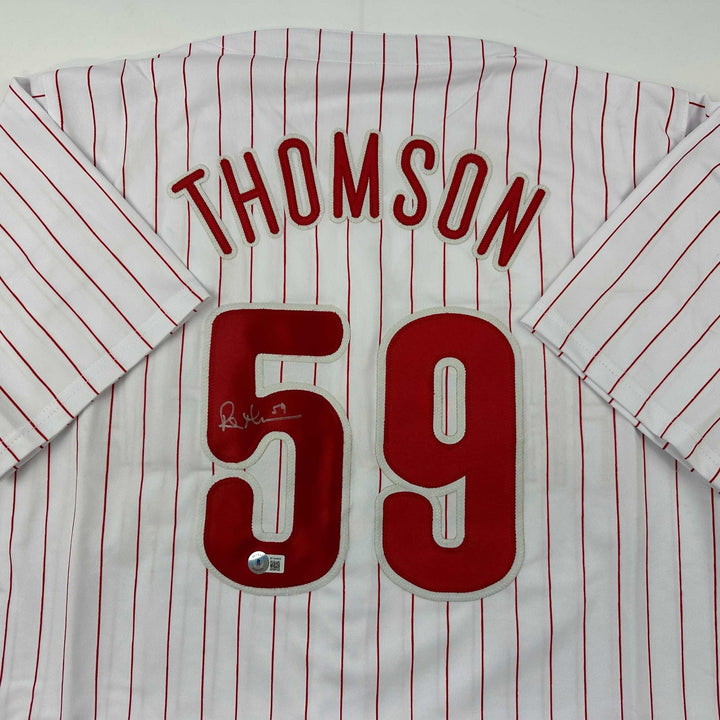 Autographed/Signed Rob Thomson Philadelphia Pinstripe Jersey Beckett BAS COA