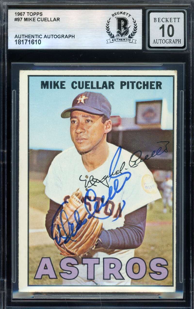 Mike Cuellar Gem Mint 10 Beckett BAS Signed 1967 Topps Autograph