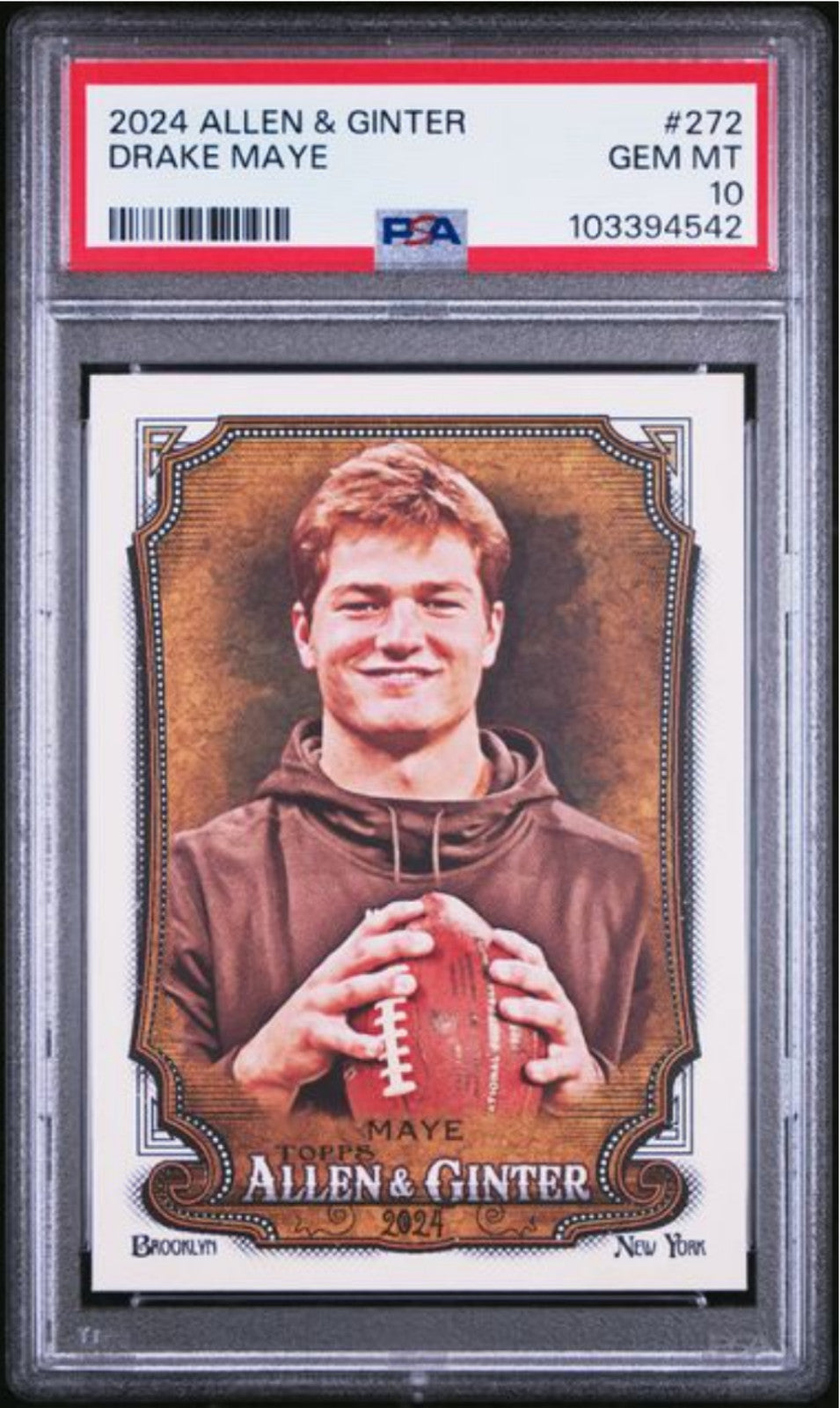 Graded 2024 Topps Allen & Ginter Drake Maye #272 Rookie RC Football Card PSA 10