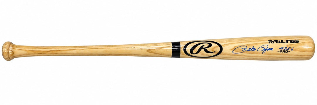 Pete Rose Cincinnati Reds Signed Tan Rawlings Pro Baseball Bat 4256 Rose Holo