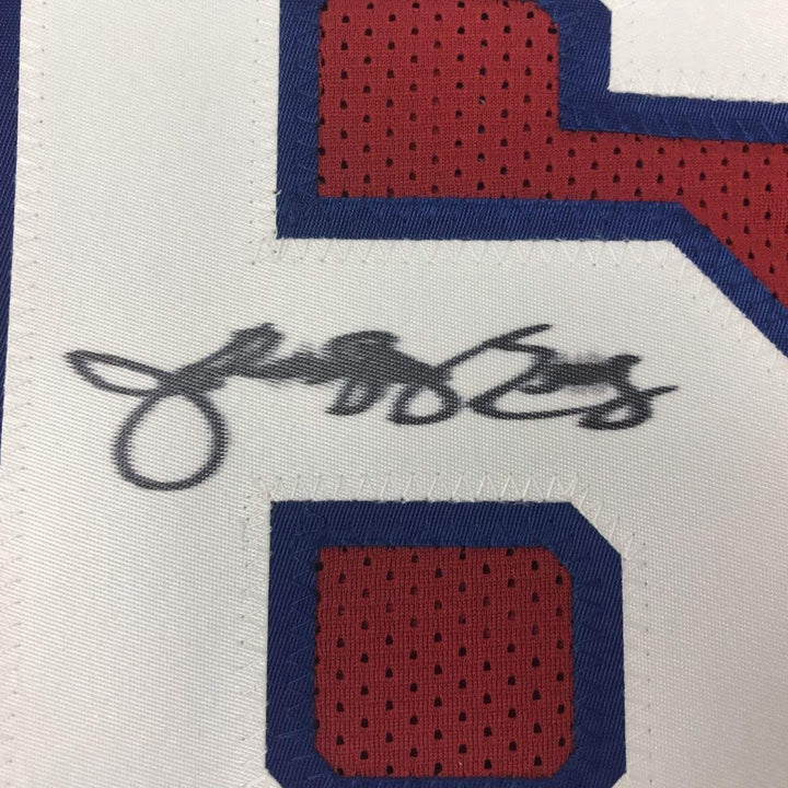 Autographed/Signed Julius Erving Dr. J Philadelphia Red Jersey Beckett COA