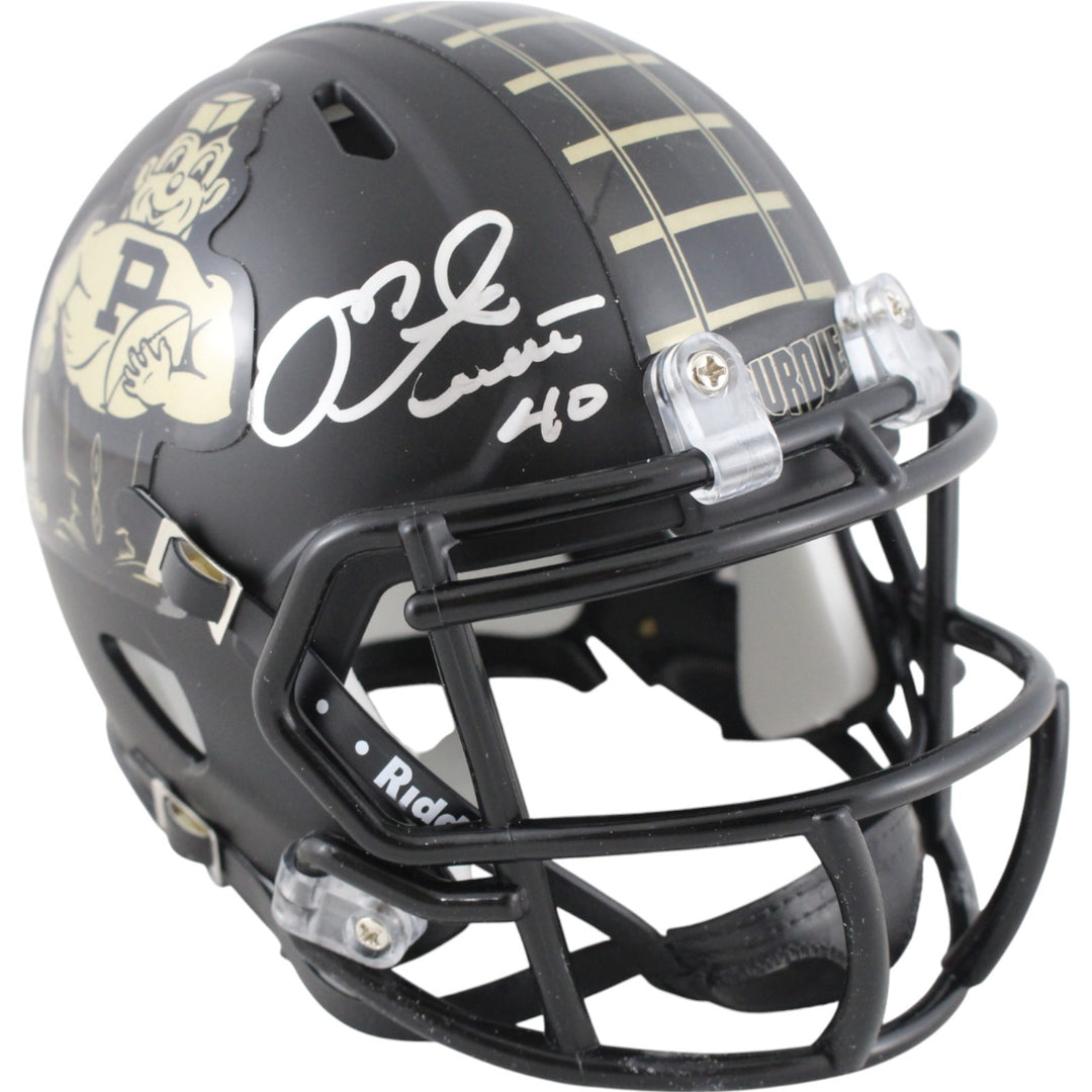 Mike Alstott Signed Purdue Boilermakers Vintage Pete Mini Helmet Beckett 50200