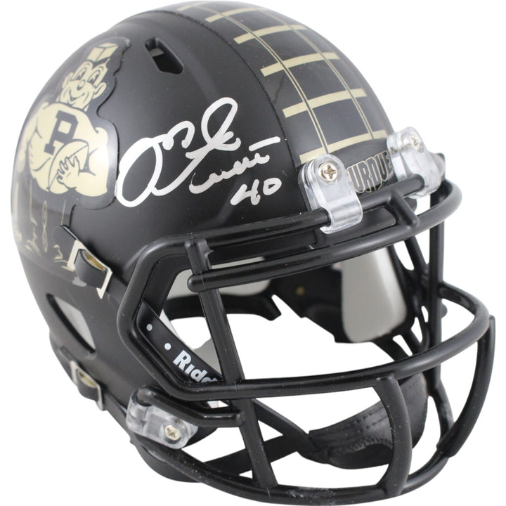 Mike Alstott Signed Purdue Boilermakers Vintage Pete Mini Helmet Beckett 50200