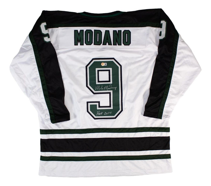Mike Modano Dallas Signed White Hockey Jersey HOF 2014 BAS
