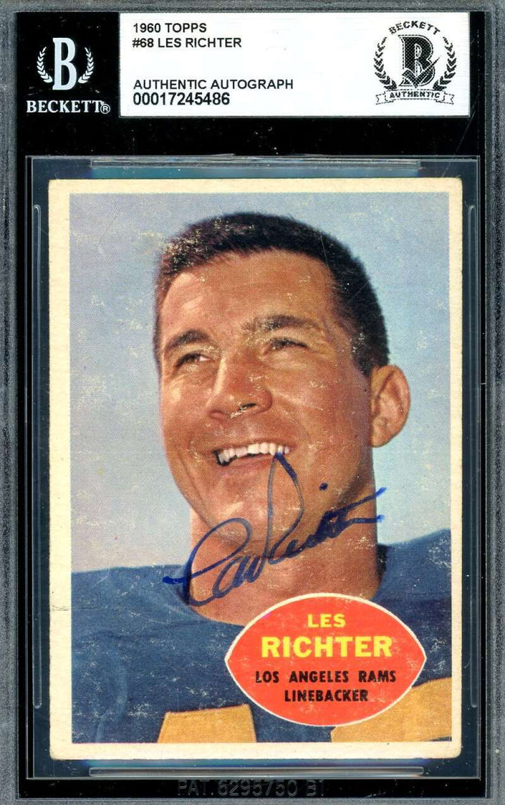 Les Richter Beckett BAS Signed 1960 Topps Autograph