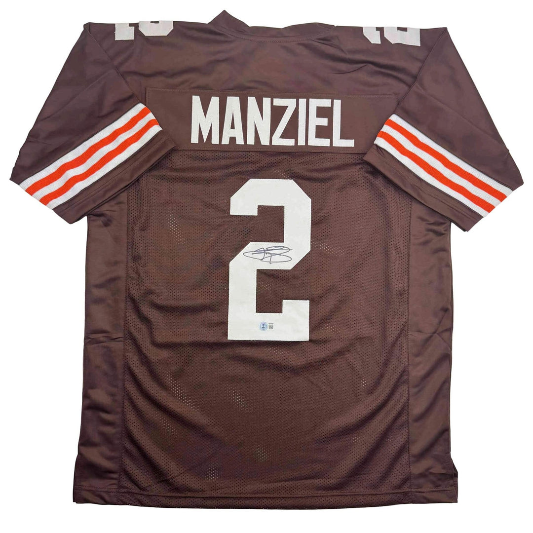 Autographed/Signed Johnny Manziel Cleveland Football Brown Jersey Beckett COA