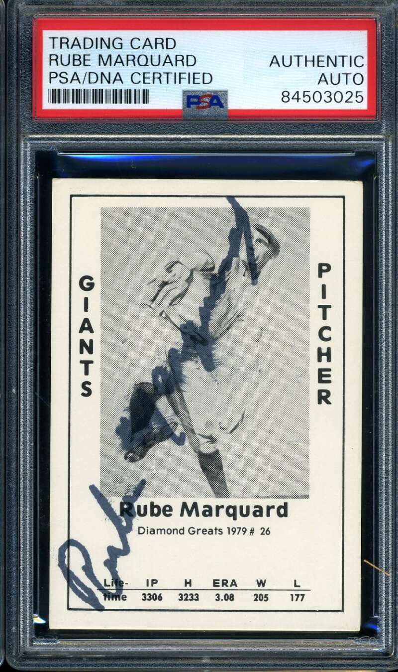 Rube Marquard PSA DNA Signed 1979 Diamond Greats Autograph New York Giants