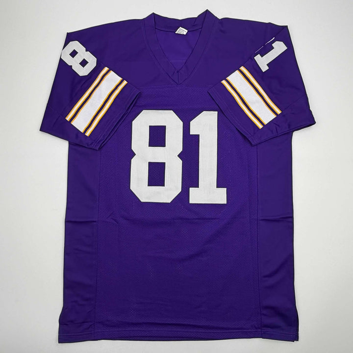 Autographed/Signed Carl Eller Minnesota Purple Football Jersey JSA COA