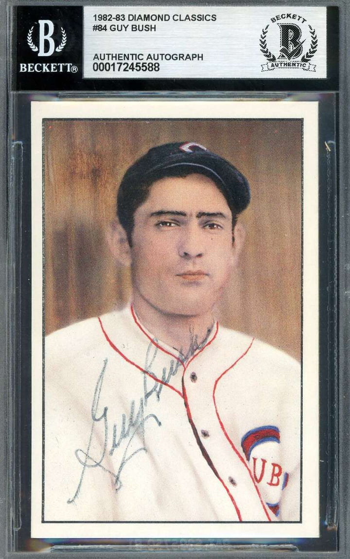Guy Bush Beckett BAS Signed 1982-83 Diamond Classics Autograph