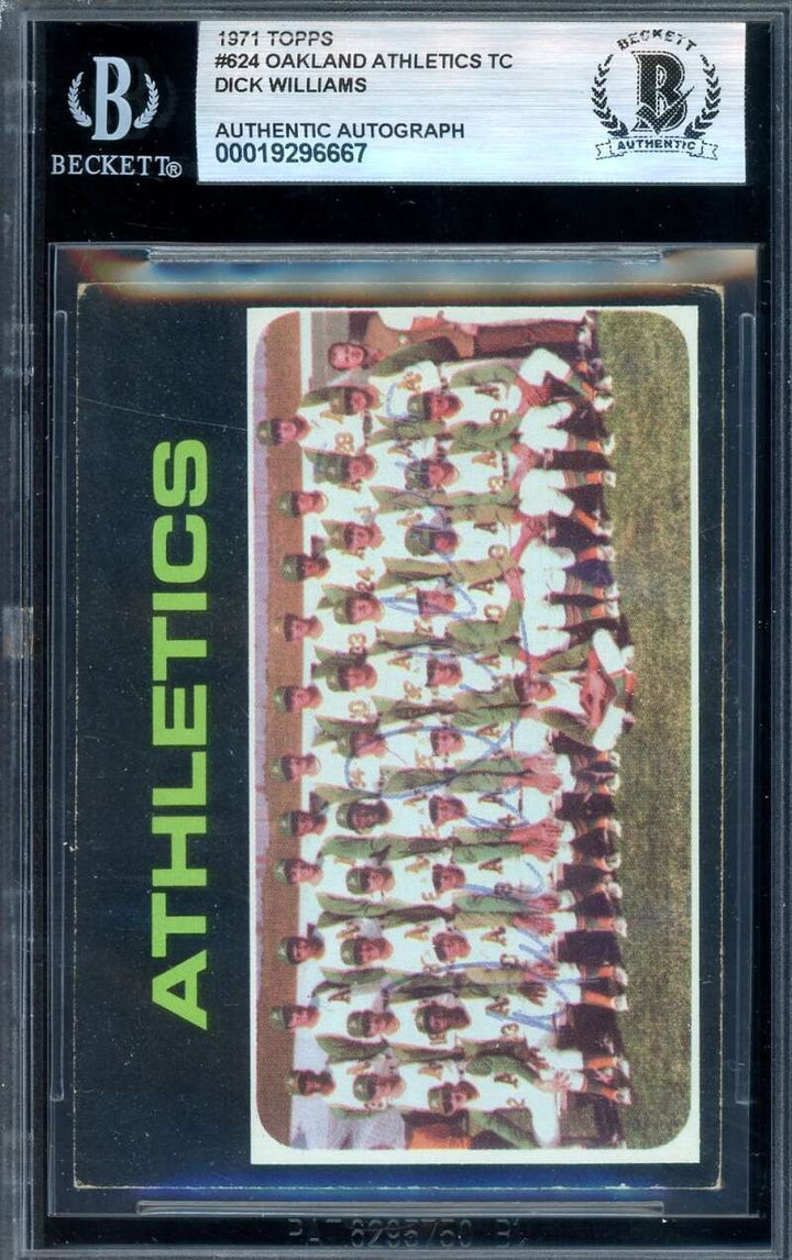 Dick Williams Beckett BAS Signed 1971 Topps Athletics Autograph