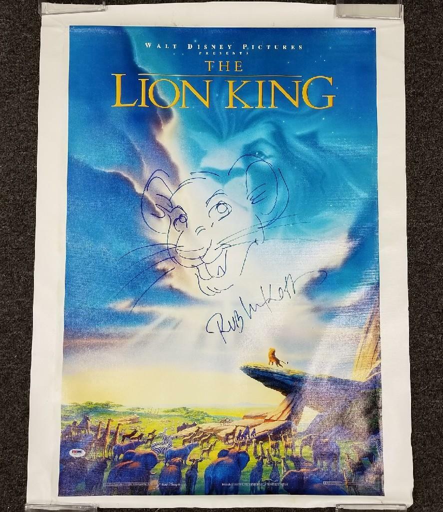 *READ* Artist Rob Minkoff signed Lion King 20x24 Canvas Photo Simba Sketch ~ PSA