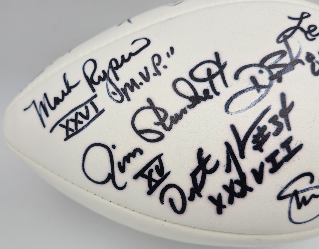 SB MVP's Signed White Wilson NFL Football 16 Sigs Joe Namath PSA/DNA AB10133
