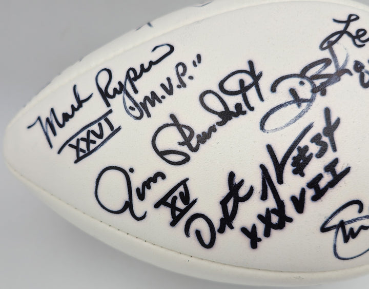 SB MVP's Signed White Wilson NFL Football 16 Sigs Joe Namath PSA/DNA AB10133