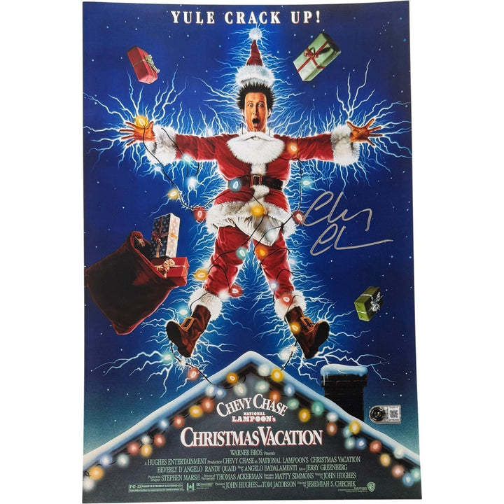 Chevy Chase Autographed Christmas Vacation 11x17 Photo Beckett Witness 57956