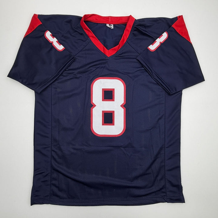 Autographed/Signed Matt Schaub Houston Navy Blue Football Jersey JSA COA