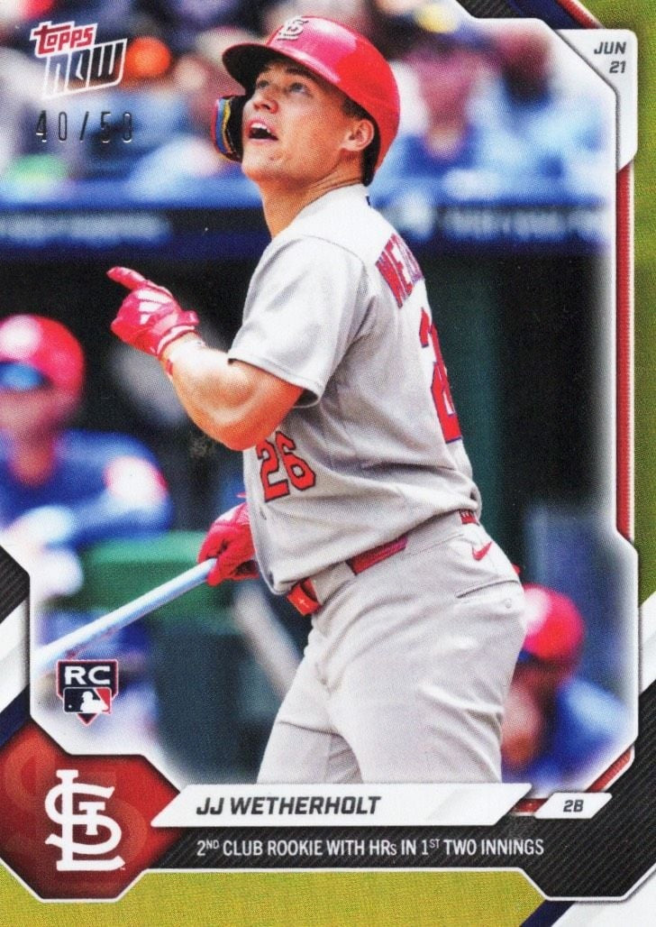 2026 Topps Now JJ Wetherholt #362 Gold Foil /50 Rookie RC Baseball Card