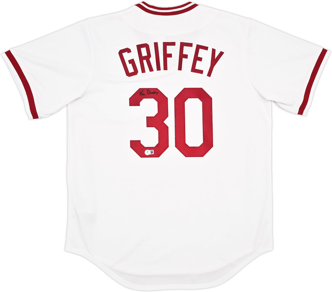 Reds Ken Griffey Sr. Auto White Nike Cooperstown Collection Jersey Large Beckett