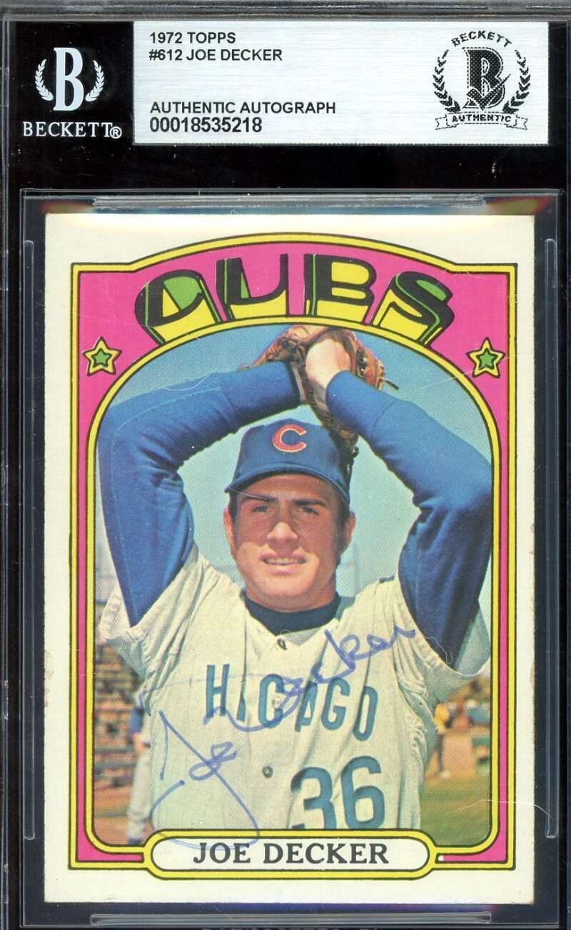 Joe Decker Beckett BAS Vintage Signed 1972 Topps Autograph