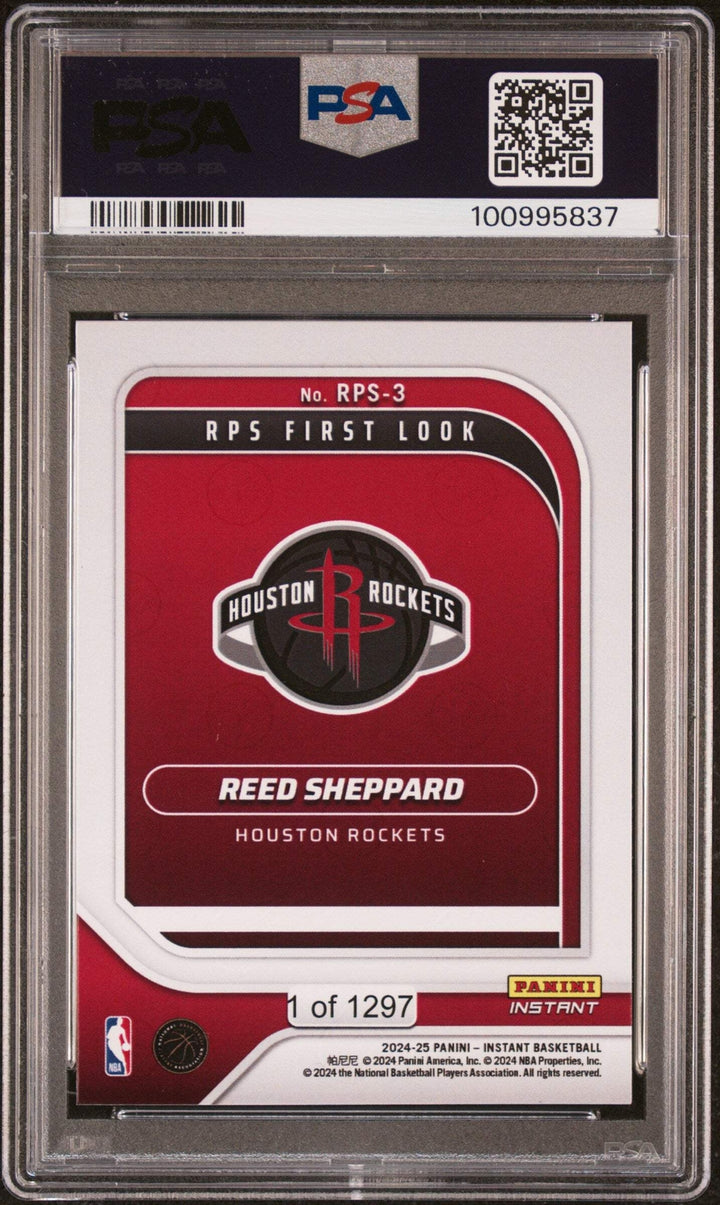 Graded 2024 Panini Instant Reed Sheppard #3 RPS 1st Look Basketball Card PSA 9