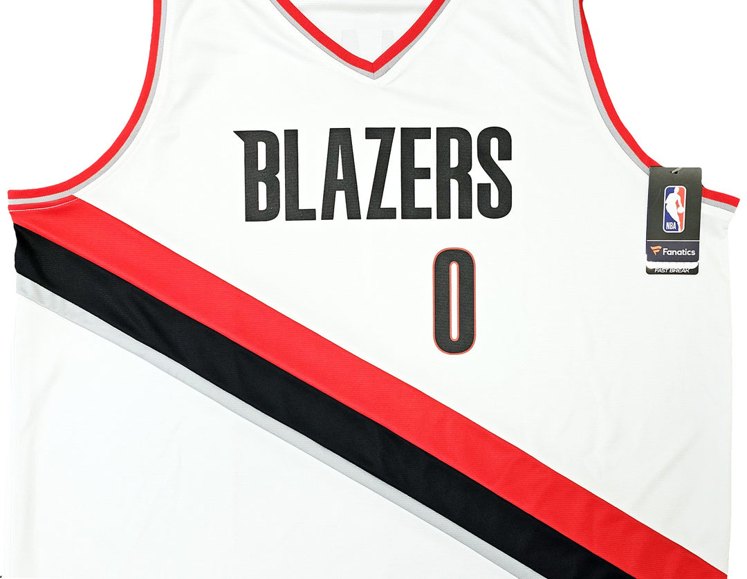 Portland Trail Blazers Damian Lillard Auto White Fanatics Jersey Size 2X Beckett