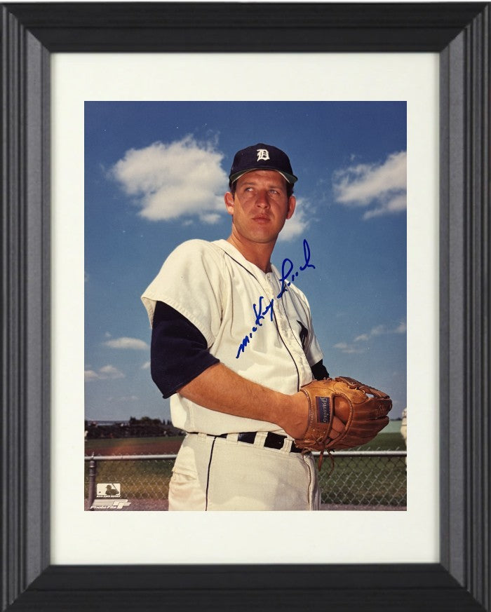 Mickey Lolich signed Detroit Tigers MLB 8x10 Photo minor dings Framed - COA