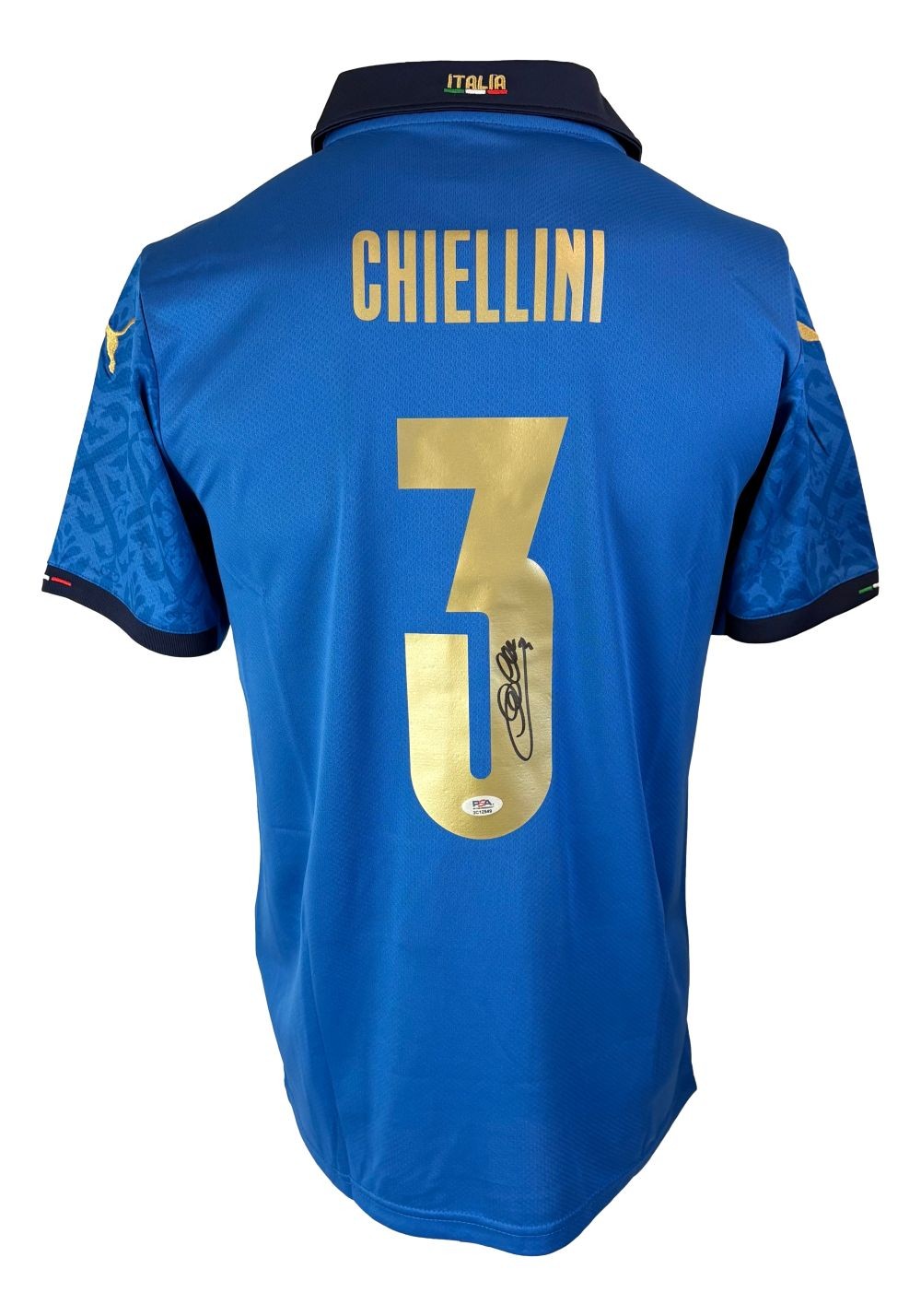 Giorgio Chiellini Signed Italy Blue Puma Soccer Jersey PSA/DNA