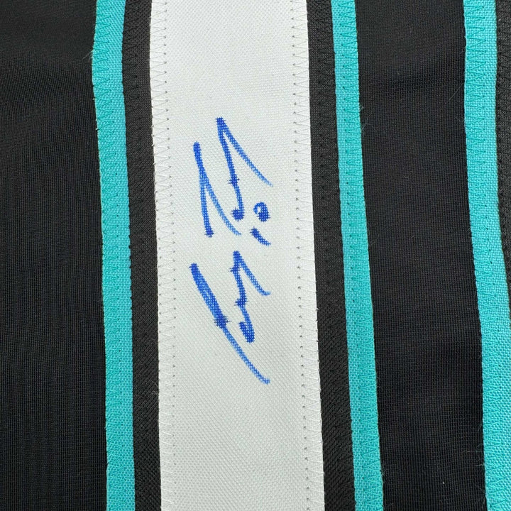 Autographed/Signed Corey Perry Anaheim Black Retro Hockey Jersey JSA COA