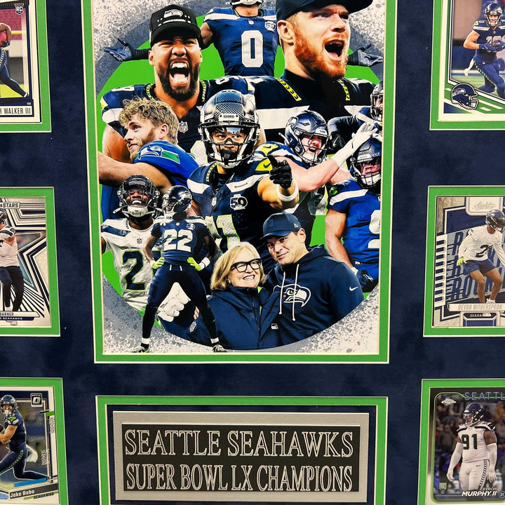 Seattle Seahawks Super Bowl LX Champion 10-Card Custom Display Frame