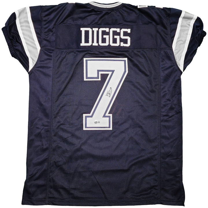 Dallas Cowboys Trevon Diggs Autographed Signed Blue Jersey Beckett BAS QR