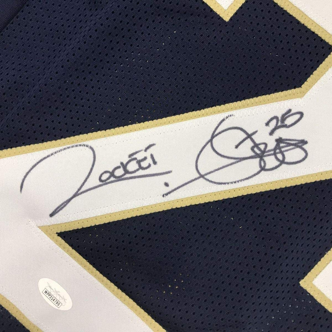 Framed Autographed/Signed Raghib Ismail Rocket 35x39 Notre Dame Jersey JSA COA