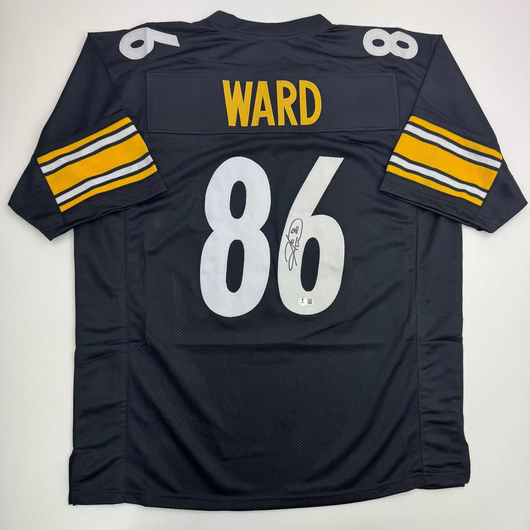 Autographed/Signed HINES WARD Pittsburgh Black Football Jersey JSA COA Auto