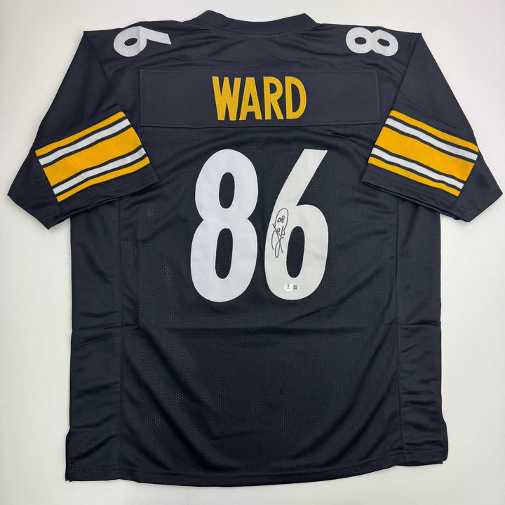 Autographed/Signed HINES WARD Pittsburgh Black Football Jersey JSA COA Auto