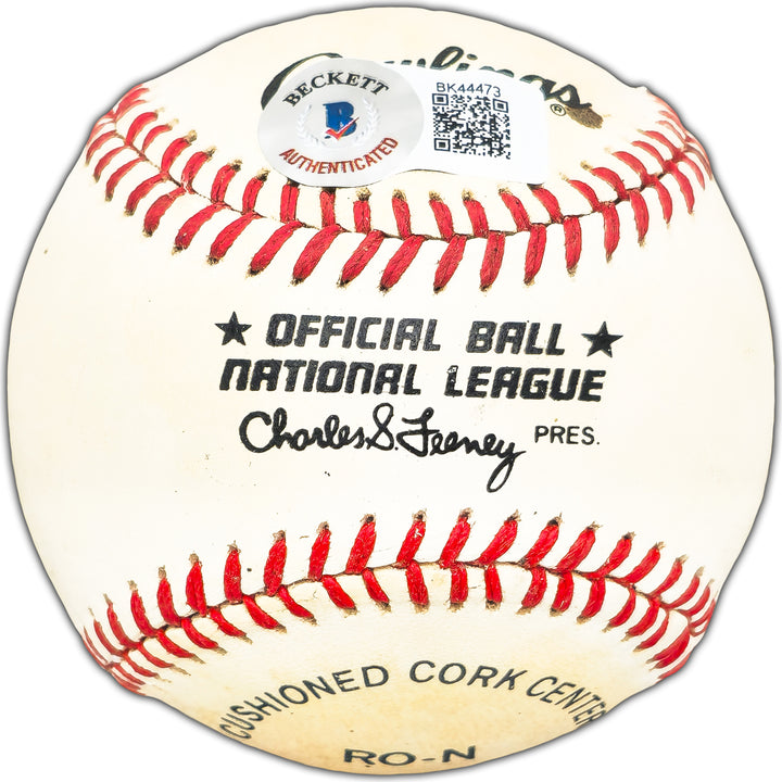 Damon Phillips Autographed Feeney NL Baseball Boston Braves Beckett #BK44473