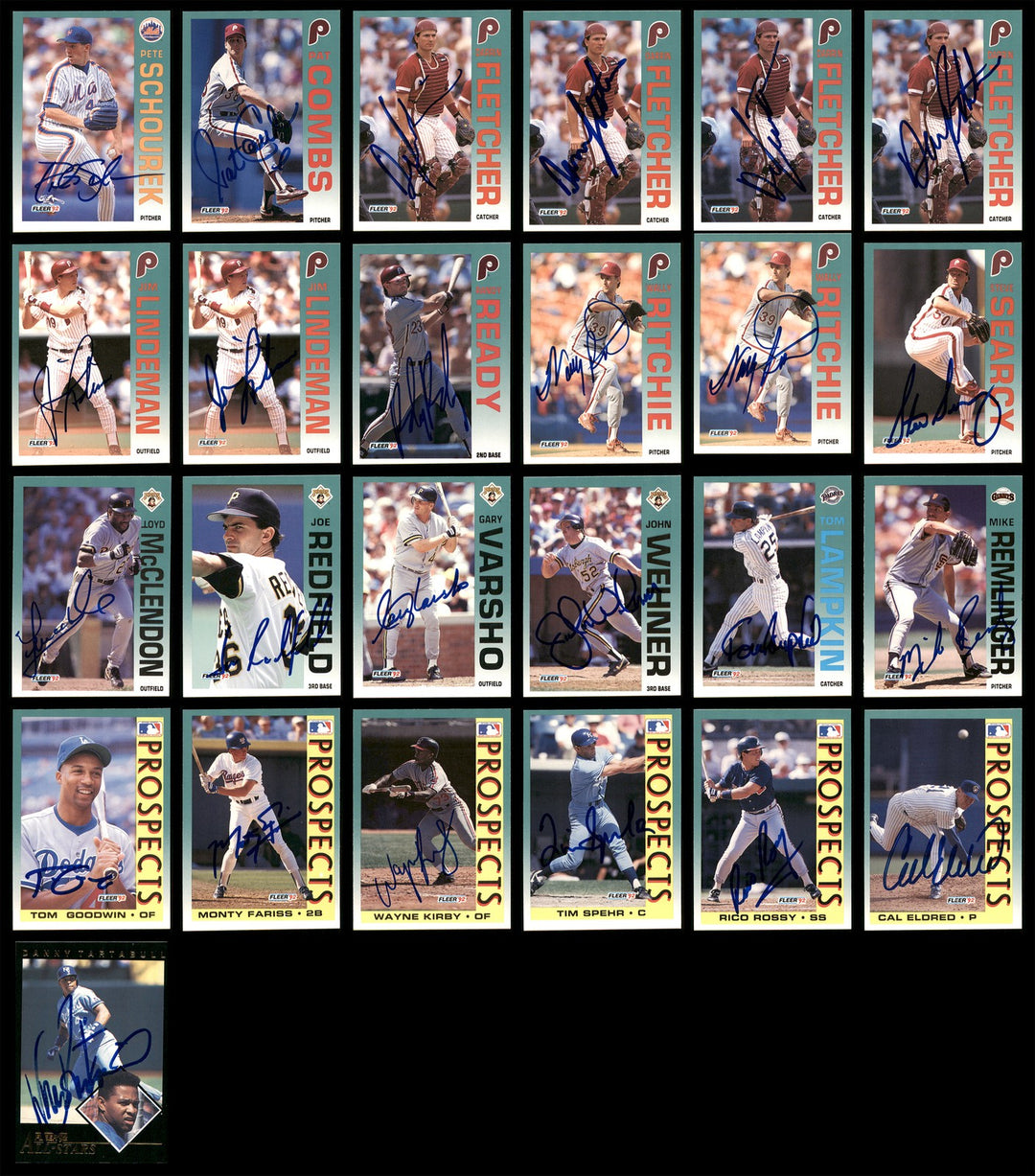 1992 Fleer Baseball Autographed Signed Cards Lot Of 115