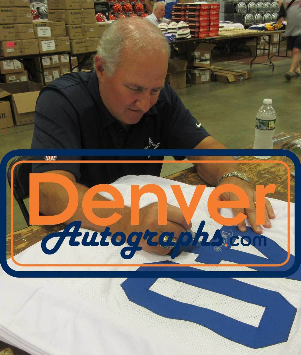 Bill Bates Autographed/Signed Pro Style White XL Jersey 3x Champs Beckett 39295