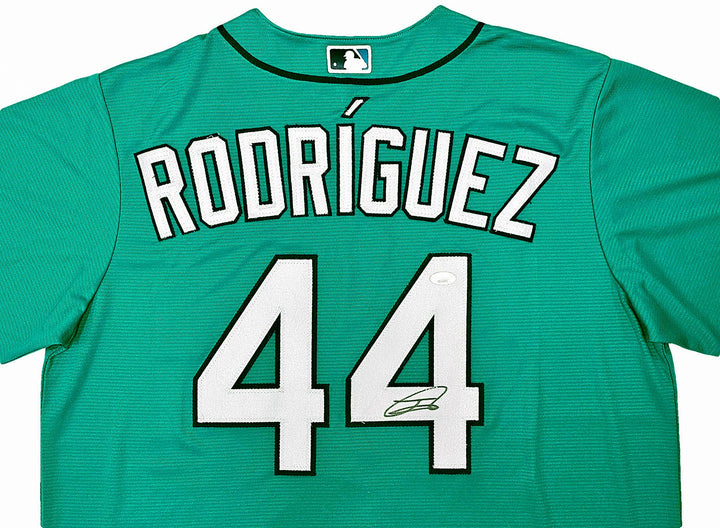 Seattle Mariners Julio Rodriguez Signed Teal Nike Jersey Size L JSA