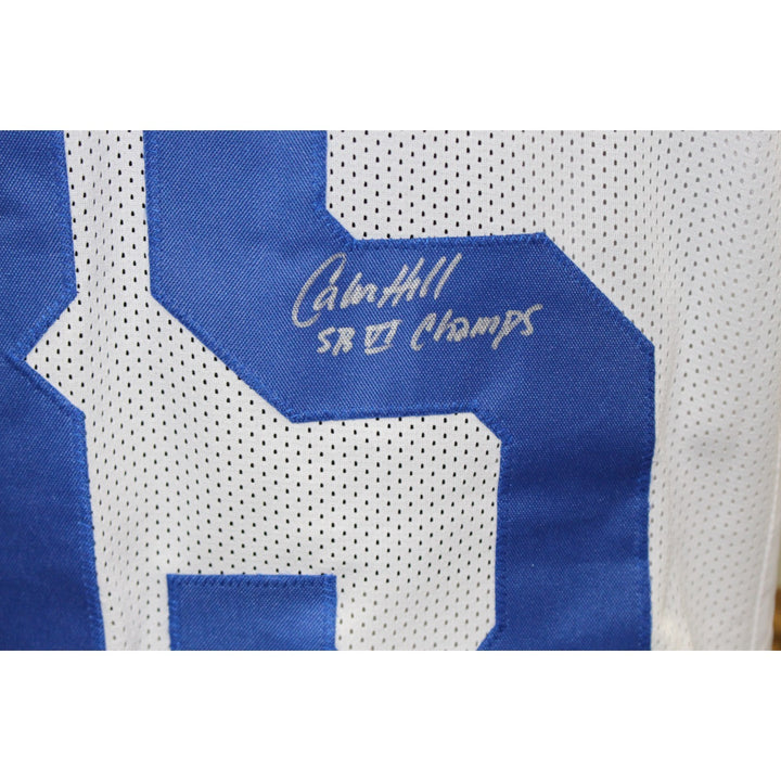Calvin Hill Autographed Pro Style XL White Jersey SB VI Champs Beckett 54290