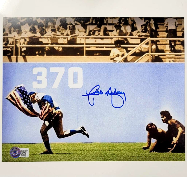 Rick Monday autograph Saves American Flag signed 8x10 Photo ~Beckett BAS Witness