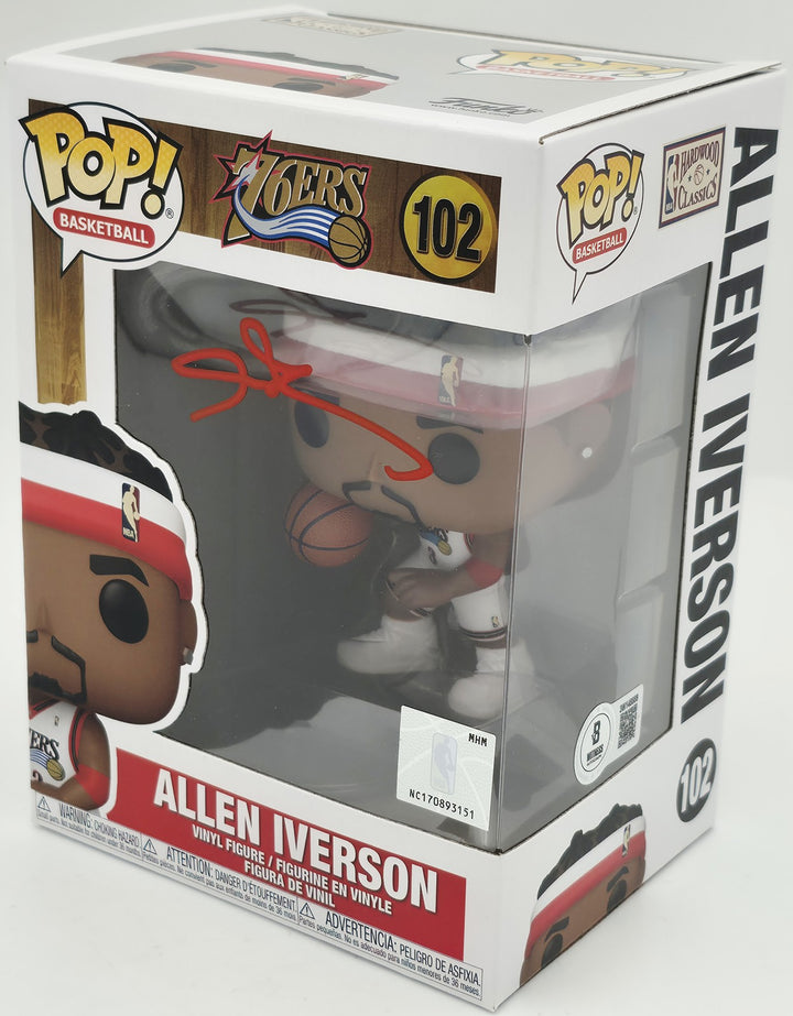 Allen Iverson Autographed Signed Funko Pop Vinyl Figurine #102 76ers Beckett Wit