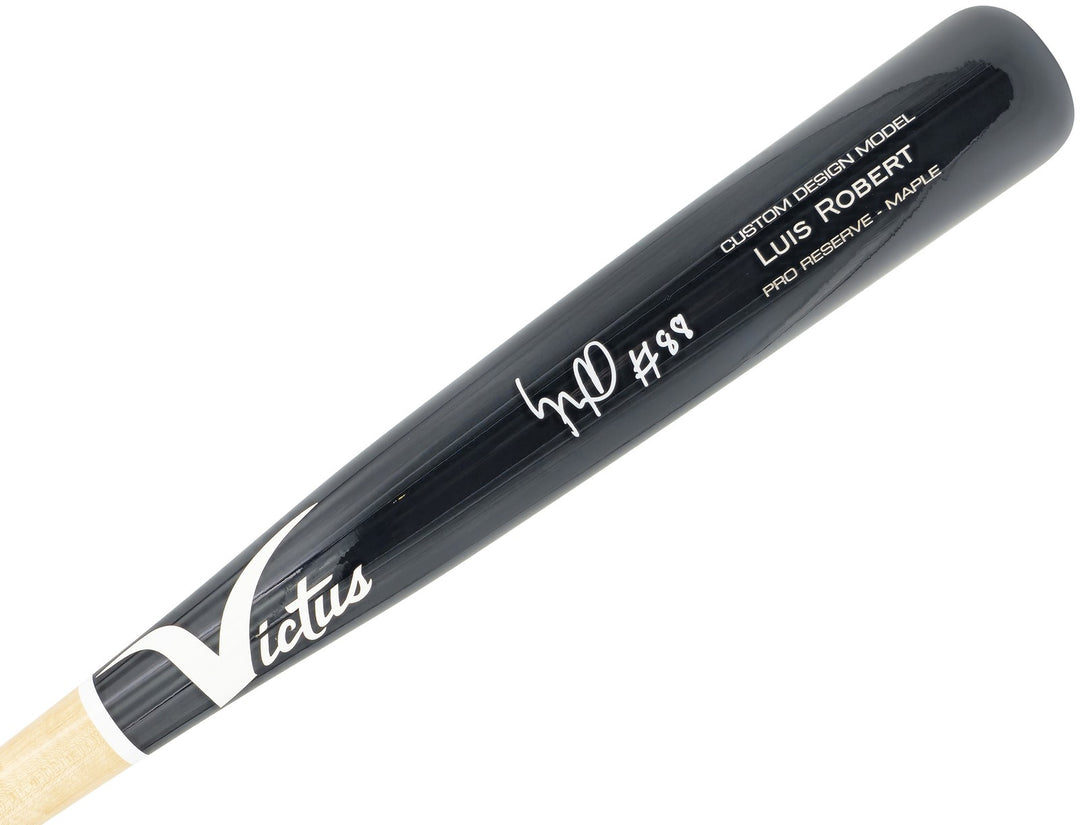 Luis Robert Jr Auto Black Blonde Victus Player Model Baseball Bat White Sox BAS