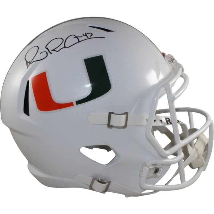 Michael Irvin Autographed Miami Hurricanes F/S Helmet Beckett Witness 56366
