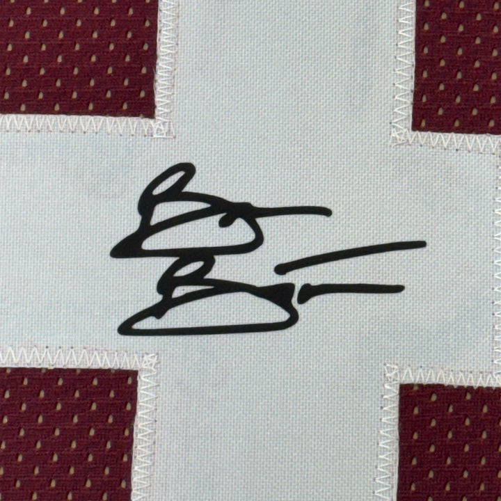 Framed Facsimile Autographed Brian Bosworth 35x39 Oklahoma Red Reprint Jersey