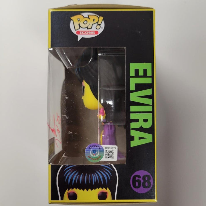 Elvira signed Black Light Funko Pop autograph pink ~ BAS Beckett Witness