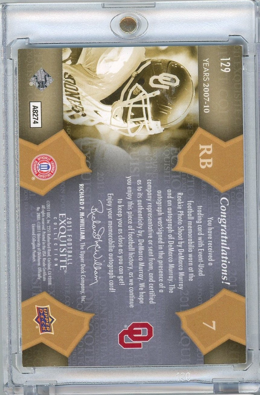 2011 Upper Deck Exquisite Football DeMarco Murray #129 /135 RPA RC Card