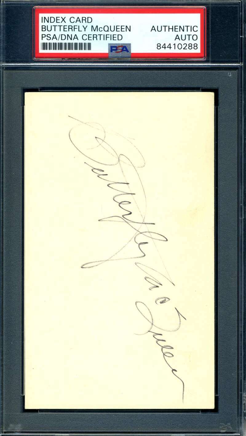 Butterfly McQueen PSA DNA Coa Signed 3x5 Index Card Gone With The Wind Autograph