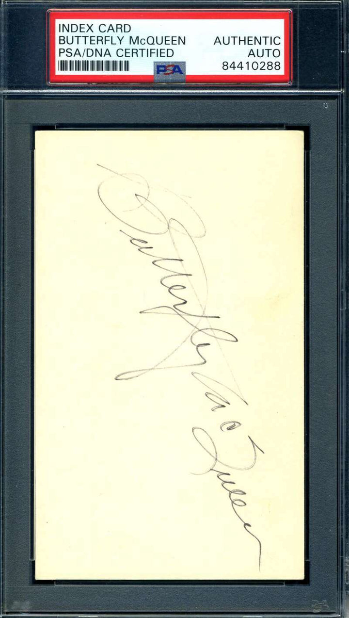 Butterfly McQueen PSA DNA Coa Signed 3x5 Index Card Gone With The Wind Autograph