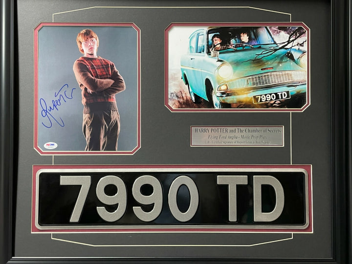 Rupert Grint Signed Harry Potter Car Framed License Plate 8x10 Photo PSA COA Ron