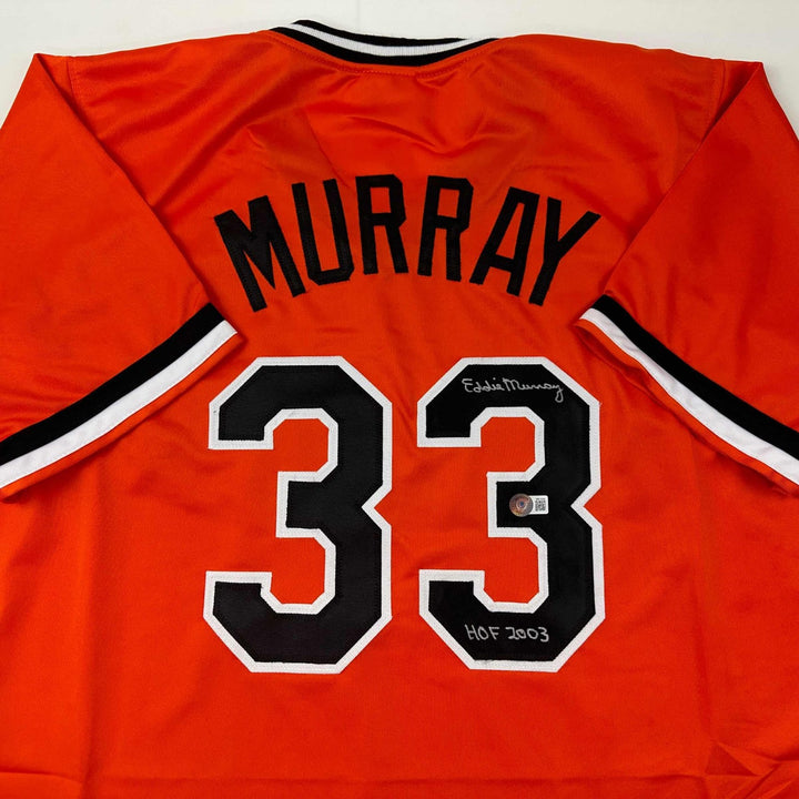 Autographed/Signed Eddie Murray Baltimore Orange Jersey Beckett BAS COA