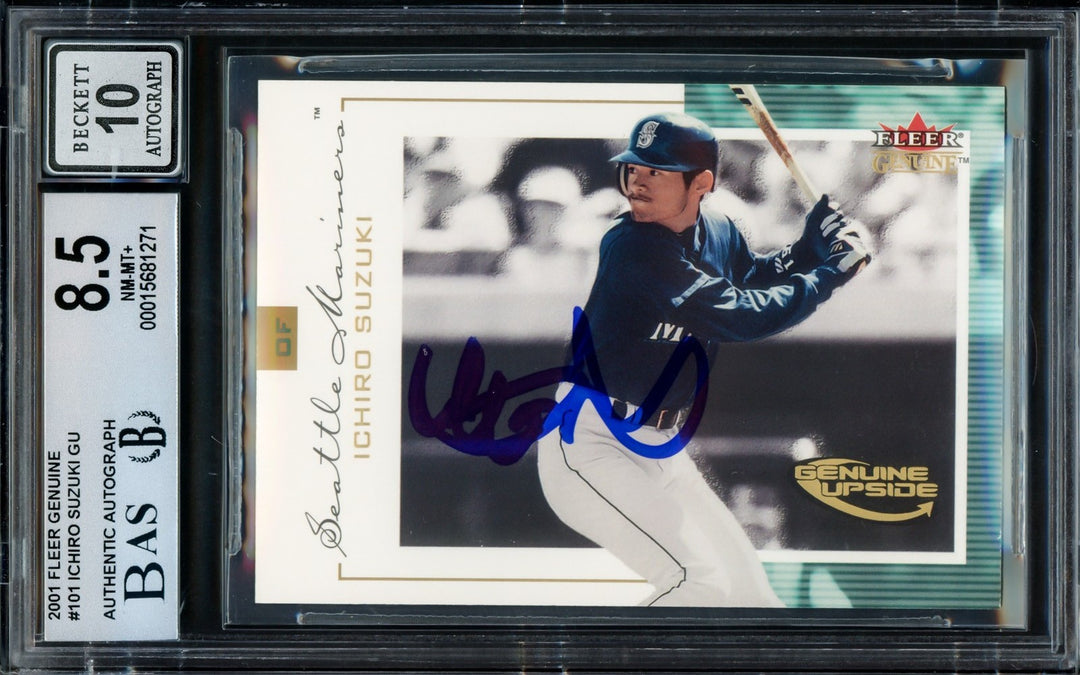 Ichiro Suzuki Signed 2001 Fleer Genuine RC 101 BGS 8.5 Sig 10 #219/1500 Beckett