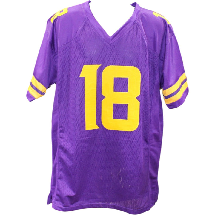 Justin Jefferson Autographed Pro Style Sz XL Purple Jersey Beckett Witness 57920